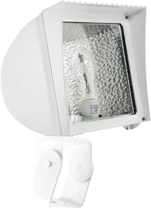 RAB FXF64TQTW/PC 64W Trunnion Mount Compact Fluorescent Floodlight, Button Photocell 120V, 4800 Lumens, White Finish