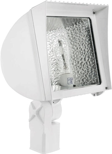 RAB FXF84SFQTW/PC2 84W Slipfitter Mount Compact Fluorescent Floodlight, Button Photocell 277V, 6400 Lumens, White Finish