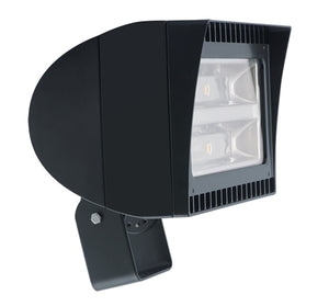 RAB FXLED125TN/480 125W Trunnion Mount LED Floodlight, 4000K (Neutral), 480V, No Photocell, Standard Operation, Bronze Finish
