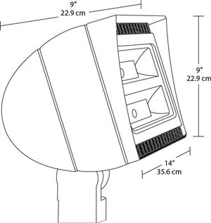 RAB FXLED78SF 78W Slipfitter Mount LED Floodlight, 5100K (Cool), 7597 Lumens, 67 CRI, Standard Operation, Bronze Finish