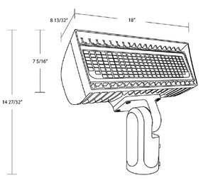 RAB FXLEDMSF/480 LED Floodlight 346W 4000K/5000K, 30156-45135 lumens, 82 CRI, Bronze Finish, 480V