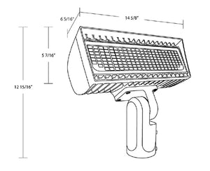RAB FXLEDSSF Slipfitter Mount LED Floodlight, 4000K/5000K, 10,206 Lumens, 80 CRI, Standard Operation, Bronze Finish