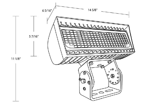 RAB FXLEDST Field Adjustable Light Output 168W/132W/97W/69W, Trunnion Mount LED Floodlight, 4000/5000K, 120-277V, Bronze Finish