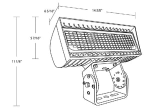 RAB FXLEDST/7PR Field Adjustable Light Output 168W/132W/97W/69W, Trunnion Mount LED Floodlight, 4000/5000K, 120-277V, Bronze Finish