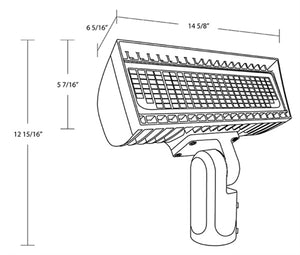 RAB FXLEDXSSFW/7PR LED Flood Light 80W 4000K/5000K, 5797-11887 lumens, 82 CRI, White Finish