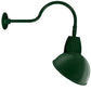 RAB GN1LED13NADG 13W LED Gooseneck Dome Shade with 24" Goose Arm, 4000K Color Temperature (Neutral), Flood Reflector, 15" Angled Dome Shade, Hunter Green Finish