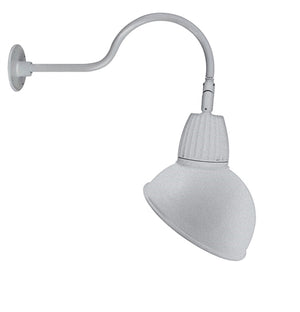 RAB GN1LED13NADS 13W LED Gooseneck Dome Shade with 24" Goose Arm, 4000K Color Temperature (Neutral), Flood Reflector, 15" Angled Dome Shade, Silver Finish