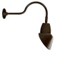 RAB GN1LED13NRAC11BWN 13W LED Gooseneck Cone Shade with 24" Goose Arm, 4000K Color Temperature (Neutral), Rectangular Reflector, 11" Angled Cone Shade, Brown Finish