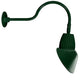 RAB GN1LED13NRAC11G 13W LED Gooseneck Cone Shade with 24" Goose Arm, 4000K Color Temperature (Neutral), Rectangular Reflector, 11" Angled Cone Shade, Hunter Green Finish