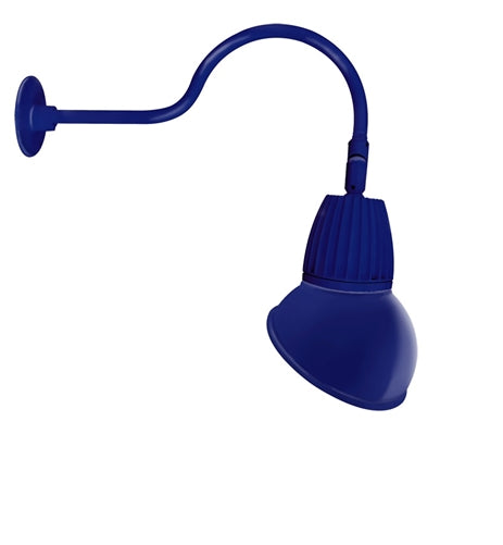 RAB GN1LED13NRAD11BL 13W LED Gooseneck Dome Shade with 24" Goose Arm, 4000K Color Temperature (Neutral), Rectangular Reflector, 11" Angled Dome Shade, Royal Blue Finish