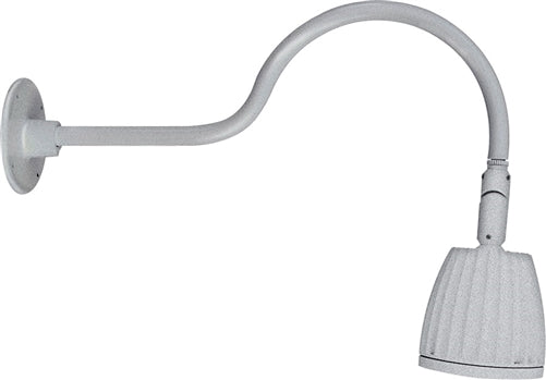 RAB GN1LED13NRS 13W LED Gooseneck No Shade with 24" Goose Arm, 4000K (Neutral), Rectangular Reflector, Silver Finish