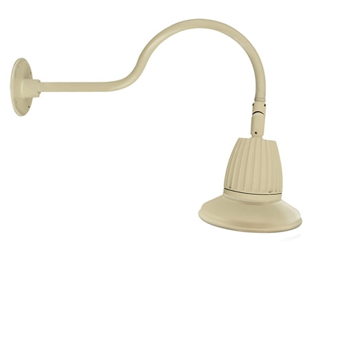 RAB GN1LED13NRST11I 13W LED Gooseneck Straight Shade with 24" Goose Arm, 4000K (Neutral), Rectangular Reflector, 11" Straight Shade, Ivory Finish