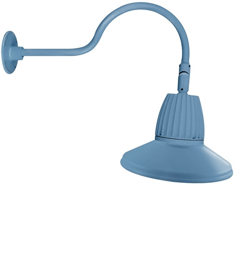 RAB GN1LED13NRSTLB 13W LED Gooseneck Straight Shade with 24" Goose Arm, 4000K (Neutral), Rectangular Reflector, 15" Straight Shade, Light Blue Finish