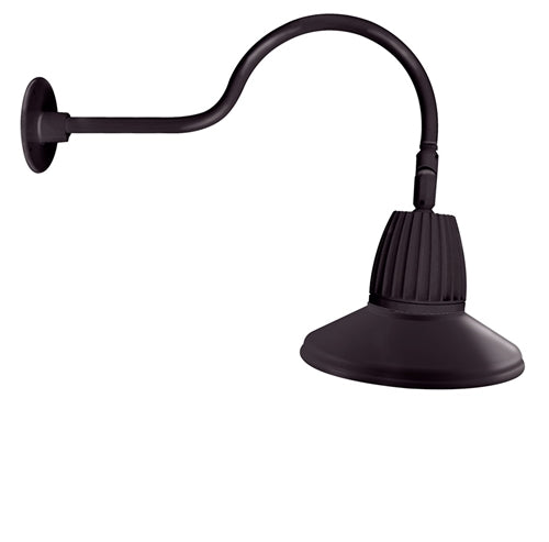RAB GN1LED13NSTA 13W LED Gooseneck Straight Shade with 24" Goose Arm, 4000K (Neutral), Flood Reflector, 15" Straight Shade, Bronze Finish