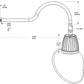 RAB GN1LED13YAC11A 13W LED Gooseneck Cone Shade with 24" Goose Arm, 3000K Color Temperature (Warm), Flood Reflector, 11" Angled Cone Shade, Bronze Finish