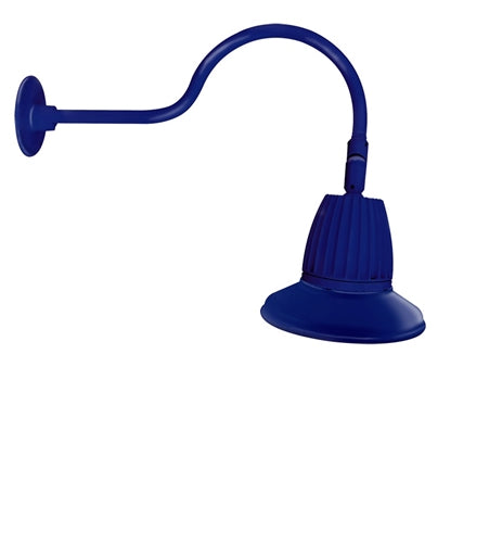 RAB GN1LED13YST11BL 13W LED Gooseneck Straight Shade with 24" Goose Arm, 3000K (Warm), Flood Reflector, 11" Straight Shade, Royal Blue Finish