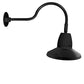 RAB GN1LED13YSTB 13W LED Gooseneck Straight Shade with 24" Goose Arm, 3000K (Warm), Flood Reflector, 15" Straight Shade, Black Finish