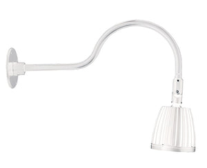 RAB GN1LED13YW 13W LED Gooseneck No Shade with 24" Goose Arm, 3000K (Warm), Flood Reflector, White Finish