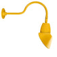 RAB GN1LED26NAC11YL 26W LED Gooseneck Cone Shade with 24" Goose Arm, 4000K Color Temperature (Neutral), Flood Reflector, 11" Angled Cone Shade, Yellow Finish