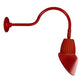 RAB GN1LED26NRAC11R 26W LED Gooseneck Cone Shade with 24" Goose Arm, 4000K Color Temperature (Neutral), Rectangular Reflector, 11" Angled Cone Shade, Red Finish
