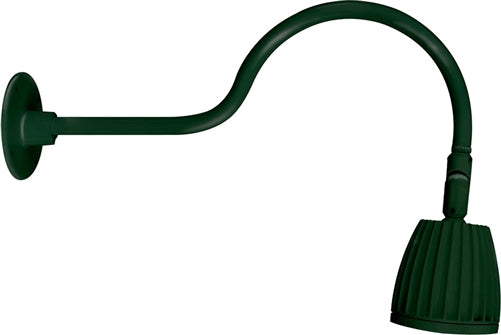 RAB GN1LED26NRG 26W LED Gooseneck No Shade with 24" Goose Arm, 4000K (Neutral), Rectangular Reflector, Hunter Green Finish