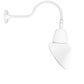 RAB GN1LED26NSAC11W 26W LED Gooseneck Cone Shade with 24" Goose Arm, 4000K Color Temperature (Neutral), Spot Reflector, 11" Angled Cone Shade, White Finish