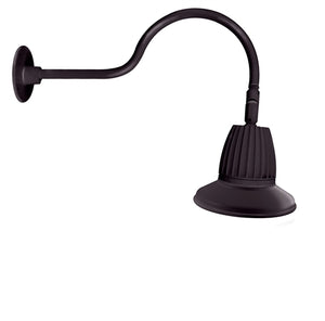 RAB GN1LED26NSST11A 26W LED Gooseneck Straight Shade with 24" Goose Arm, 4000K (Neutral), Spot Reflector, 11" Straight Shade, Bronze Finish