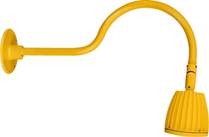 RAB GN1LED26NSYL 26W LED Gooseneck No Shade with 24" Goose Arm, 4000K (Neutral), Spot Reflector, Yellow Finish