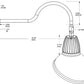 RAB GN1LED26YAD11S 26W LED Gooseneck Dome Shade with 24" Goose Arm, 3000K Color Temperature (Warm), Flood Reflector, 11" Angled Dome Shade, Silver Finish