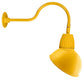 RAB GN1LED26YADYL 26W LED Gooseneck Dome Shade with 24" Goose Arm, 3000K Color Temperature (Warm), Flood Reflector, 15" Angled Dome Shade, Yellow Finish