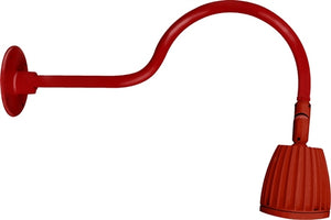 RAB GN1LED26YRR 26W LED Gooseneck No Shade with 24" Goose Arm, 3000K (Warm), Rectangular Reflector, Red Finish