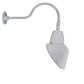 RAB GN1LED26YSAC11S 26W LED Gooseneck Cone Shade with 24" Goose Arm, 3000K Color Temperature (Warm), Spot Reflector, 11" Angled Cone Shade, Silver Finish