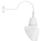 RAB GN1LED26YSACW 26W LED Gooseneck Cone Shade with 24" Goose Arm, 3000K Color Temperature (Warm), Spot Reflector, 15" Angled Cone Shade, White Finish