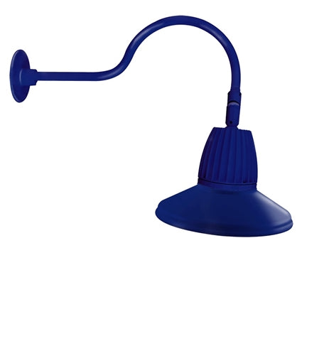 RAB GN1LED26YSTBL 26W LED Gooseneck Straight Shade with 24" Goose Arm, 3000K (Warm), Flood Reflector, 15" Straight Shade, Royal Blue Finish