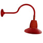 RAB GN1LED26YSTR 26W LED Gooseneck Straight Shade with 24" Goose Arm, 3000K (Warm), Flood Reflector, 15" Straight Shade, Red Finish