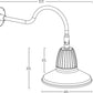 RAB GN1LED26YSTS 26W LED Gooseneck Straight Shade with 24" Goose Arm, 3000K (Warm), Flood Reflector, 15" Straight Shade, Silver Finish