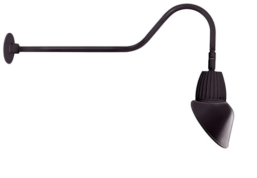 RAB GN2LED13NAC11A 13W LED Gooseneck Cone Shade with 35" Goose Arm, 4000K Color Temperature (Neutral), Flood Reflector, 15" Angled Cone Shade, Bronze Finish