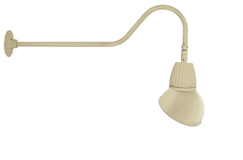 RAB GN2LED13NAD11I 13W LED Gooseneck Dome Shade with 35" Goose Arm, 4000K (Neutral), Flood Reflector, 11" Angled Dome Shade, Ivory Finish
