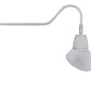 RAB GN2LED13NRAD11S 13W LED Gooseneck Dome Shade with 35" Goose Arm, 4000K (Neutral), Rectangular Reflector, 11" Angled Dome Shade, Silver Finish