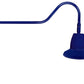 RAB GN2LED13NRST11BL 13W LED Gooseneck Straight Shade with 35" Goose Arm, 4000K (Neutral), Rectangular Reflector, 11" Straight Shade, Royal Blue Finish