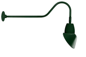 RAB GN2LED13NSAC11G 13W LED Gooseneck Cone Shade with 35" Goose Arm, 4000K Color Temperature (Neutral), Spot Reflector, 11" Angled Cone Shade, Hunter Green Finish