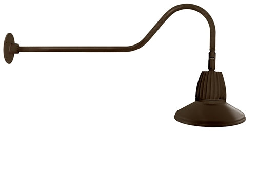 RAB GN2LED13NSTBWN 13W LED Gooseneck Straight Shade with 35" Goose Arm, 4000K (Neutral), Flood Reflector, 15" Straight Shade, Brown Finish