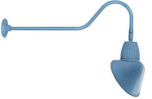 RAB GN2LED13YACLB 13W LED Gooseneck Cone Shade with 35" Goose Arm, 3000K Color Temperature (Warm), Flood Reflector, 15" Angled Cone Shade, Light Blue Finish