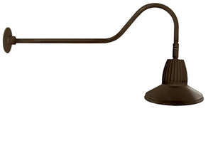 RAB GN2LED13YRSTBWN 13W LED Gooseneck Straight Shade with 35" Goose Arm, 3000K (Warm), Rectangular Reflector, 15" Straight Shade, Brown Finish