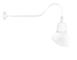 RAB GN2LED13YSAD11W 13W LED Gooseneck Dome Shade with 35" Goose Arm, 3000K (Warm), Spot Reflector, 11" Angled Dome Shade, White Finish