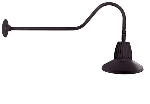 RAB GN2LED13YSTA 13W LED Gooseneck Straight Shade with 35" Goose Arm, 3000K (Warm), Flood Reflector, 15" Straight Shade, Bronze Finish