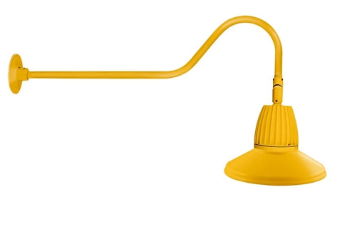 RAB GN2LED13YSTYL 13W LED Gooseneck Straight Shade with 35" Goose Arm, 3000K (Warm), Flood Reflector, 15" Straight Shade, Yellow Finish