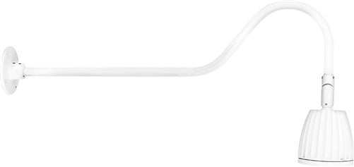 RAB GN2LED13YW 13W LED Gooseneck No Shade with 35" Goose Arm, 3000K (Warm), Flood Reflector, White Finish