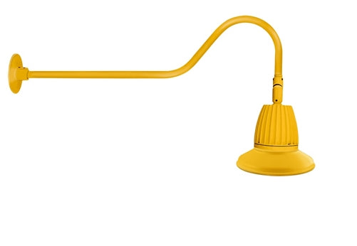 RAB GN2LED26NSST11YL 26W LED Gooseneck Straight Shade with 35" Goose Arm, 4000K (Neutral), Spot Reflector, 11" Straight Shade, Yellow Finish