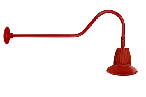 RAB GN2LED26NST11R 26W LED Gooseneck Straight Shade with 35" Goose Arm, 4000K (Neutral), Flood Reflector, 11" Straight Shade, Red Finish